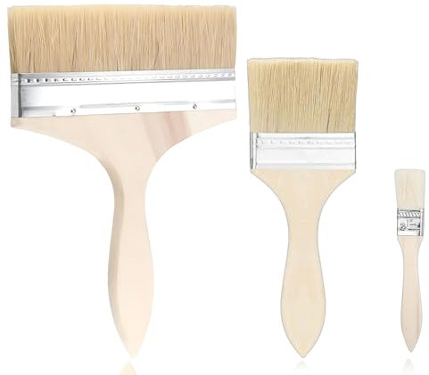 Pincel de barniz, 200 mm, 90 mm, 22 mm, un total de tres cepillos, pincel para superficies de madera, pincel grande, para madera, paredes y muebles