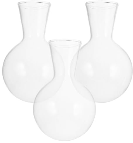 Alipis Jarrón De Vidrio Transparente para Ramos 3 Piezas Soporte De Madera Decorativo Hidropónico Adecuado para Interiores Jarrón Colgante para Plantas