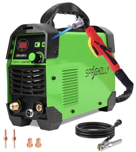 Upgrade CUT50, taglierina al plasma, funzionamento a contatto, 50 A, 240 V, inverter IGBT 16 mm, profondità di taglio max. 10 mm, taglio pulito, potente per hobby e commerciali