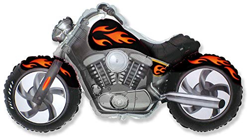 Ballonim® Palloncini per moto, colore nero/arancione, circa 80 cm, per feste di compleanno