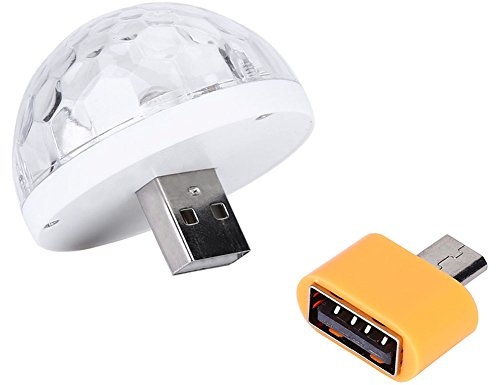 VGEBY1 Handy Disco Licht, 5V 5W LED Stage Ball Licht Mini USB Sound Disco Lampe mit USB Port Adapter für Party DJ KTV(für Android)