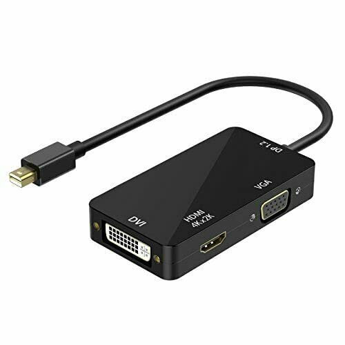 Mini DisplayPort (thunderbolt) to DVI VGA HDMI 3 In 1 Adapter, DisplayPort to HDMI/VGA/DVI Video Converter Adapter for MacBook Air MacBook Pro iMac Mac Mini Surface Pro 1 2 3 4,Thinkpad BeckenBower