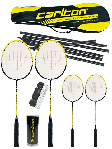 DUNLOP Carlton Nanoblade Tournament Family Badminton Set, inc 2 Adult, 2 Junior Rackets, Net, Posts, Carry Bag & 3 Shuttles …