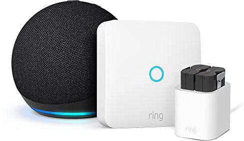 Ring Intercom, batería recargable extra y estación de carga Amazon | Mejora tu interfono; instalación por cuenta propia (se requiere un interfono compatible) + Echo Dot (5.ª generación)
