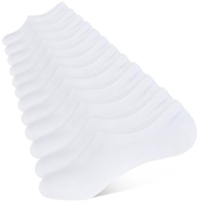 CLOSEMATE 6 Paires Chaussettes Invisibles Homme Femme 35-38 39-42 43-46 | Socquettes fines et élastiques, Tissu respirant et extensible, Talon et orteils renforcés, Design silicone antidérapant