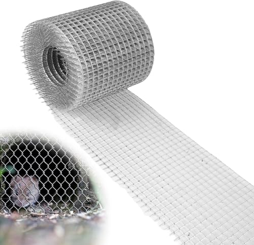 Vaileal Drahtgeflecht, 10cm x 6m Drahtgitter Metallgitter, Feuerverzinkt Drahtgeflecht Feinmaschig, Rattenschutz Draht Metallgeflecht zum Zugang von Schutz vor Ratten, Eichhörnchen und Vögeln