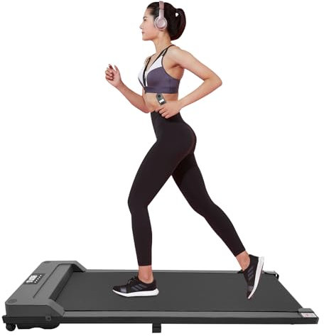 Under skrivbordet Treadmill Walking Pad 3HP Small Portable Treadmill för kontor och hem, tyst och lätt lastbar, fjärrkontroll, LED-skärm, mini-löpband under skrivbordet