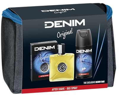 Denim - Regalo para hombre, after shave after shave 100ml y desodorante spray 150ml fragancia original con neceser para hombre