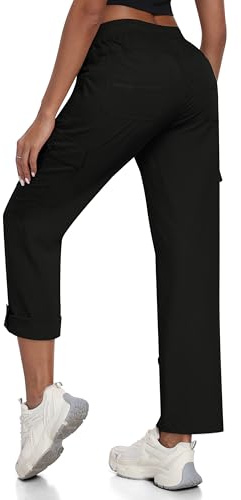 JINSHI Pantalones Cargo Mujer Jogger Pantalón Ligero Transpirable Pantalones de Senderismo Deportes Acampada Trekking con Multibolsillos