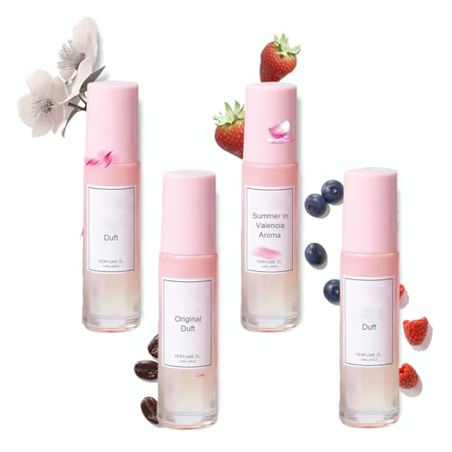 Parfum Pheromone Pour Femme,edfc Parfum Phéromones,Roll On Perfume,Pheromone Parfume Femme,Parfums Aux Phéromones Pour Attirer Les Hommes,Notes fruitées et florales (4pc)