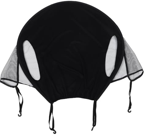 Hohopeti Pare-Soleil pour Poussette Capote Anti-Uv Noire Agrandie Housse de Protection Solaire et Anti-Poussière Protection Bébé Légère et Flexible pour Poussettes de Taille Moyenne