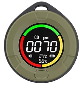Rilevatore di gas, Rilevatori portatili di monossido carbonio 4 in 1, mini monitor e anidride carbonica con aspirazione magnetica per lavoro e casa(PTH-10E)