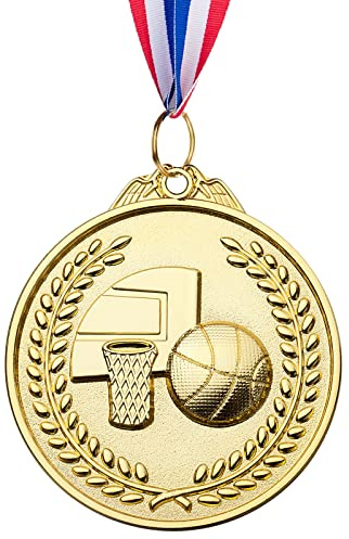 LZHZH 12 Pack Basketball Medals for Kids, Metals Gold Award Medals Suitable for Sports competitions Celebration and Party Favors
