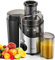 HOUSNAT Entsafter Gemüse und Obst, Max 800W Juicer Machine aus Edelstahl mit 3 Geschwindigkeitsstufen, 65mm Großem Mund Zufuhrschacht Zentrifugal Entsafter, Leicht zu Reinigen, BPA-frei, 400W