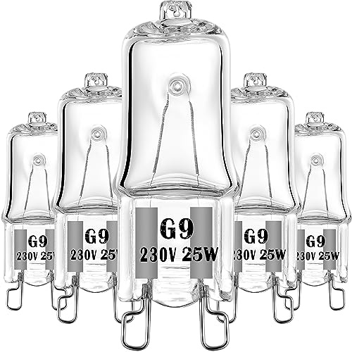 EKSAVE G9 Halogen Bulb 25W 230V 2 Pin Base Replacement Light Bulbs Dimmable Warm White (5 Pack)