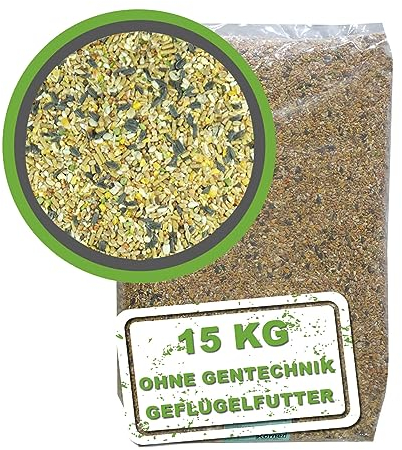 MeineHennen Müsli-Vital 15 kg, Premium Geflügelfutter für Legehennen, Enten, Gänse, Puten, Masthühner, Körnerfutter, Hennenfutter. Alleinfuttermittel für Geflügel