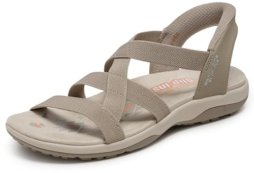 Skechers Reggae Slim-Stretch Flex Hands Free Slip-ins, Sandalia Mujer, marrón, 38 EU