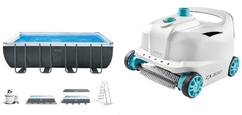 Intex 26356NP – Piscina Fuori Terra Ultra XTR Frame Rettangolare, Pompa Filtro 5700 L/h & Zx300 Deluxe Automatic Pool Cleaner