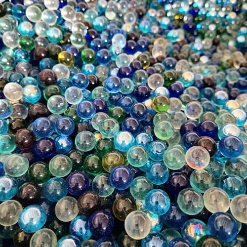 Tokaneit 100 Billes Marbre en Verre, Multicolores, Billes de Verre, Billes Couleurs pour Projets de Bricolage ou Décoration de la Maison, Plante, Décoration D'intérieur,16mm