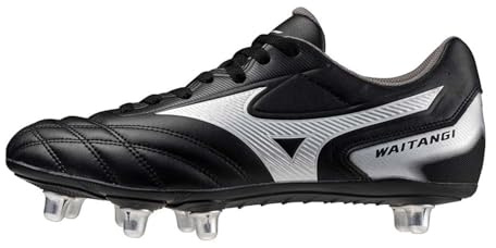 Mizuno Waitangi II CL - Scarpe da rugby da uomo, morbide, Nero argento, 42 EU