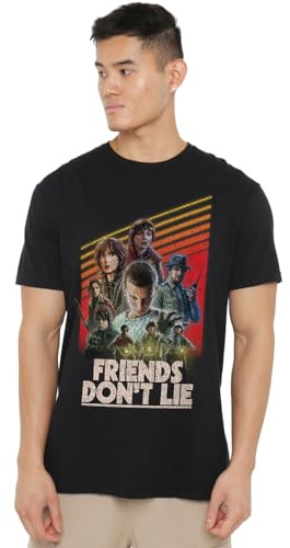 Stranger Things - Friends Don't Lie affisch unisex t-shirt, svart, medium, Svart, M