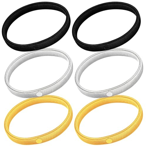 Larrel 6PCS Sleeve Garters for Women and Men, Anti-Slip Sleeve Holders, Metal Armbands, Elastic Shirt Sleeves Holders for Hold Up Sleeves and Band Stretch Garters (Gold, Silver, Black)