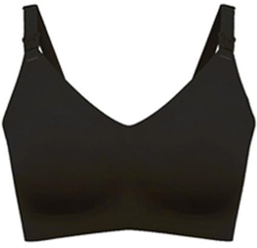 Hangsu Elegante brasier de lactancia sin varillas con tela transpirable cómoda para maternidad, moda y necesidades de lactancia, brasier transpirable, Negro, L
