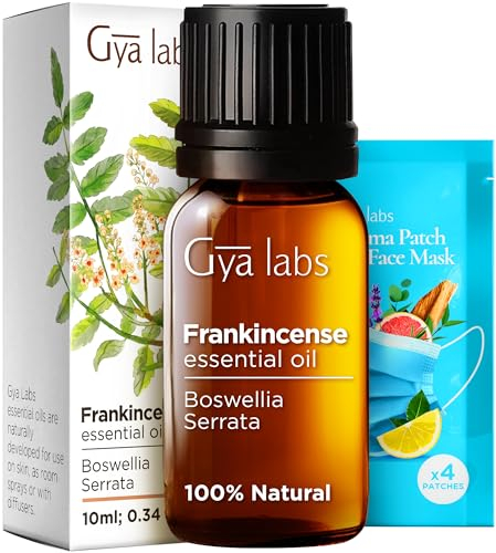 Gya Labs Ätherische Weihrauchöl für Haut - 100% Reines Natürliches Weihrauchöl für Gesicht, Haare, Verbreitung, Heimwerken - Holziger, Erdiger Duft (10 ml)