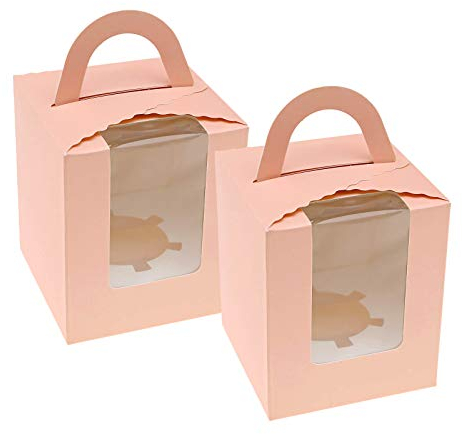 20x Rose Boîtes à Gâteaux Muffin Simple Cupcake Insérer Porte-récipients pour Maison Boulangerie Anniversaire Mariage