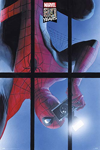 Grupo Erik Marvel 80 Years Spiderman Poster - 36 x 24 inches / 91.5 x 61 cm - Spiderman Poster - Shipped Rolled Up - Cool Posters - Art Poster - Posters & Prints - Wall Posters