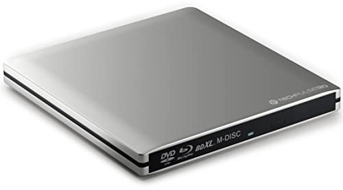techPulse120 USB 3.1 Typ-C externer M-Disc BDXL Blu-ray Brenner Player Superdrive Laufwerk BD DVD CD Slim für Computer PC Desktop Notebook Windows Mac OS Apple iMac MacBook Pro Air Aluminium Silber