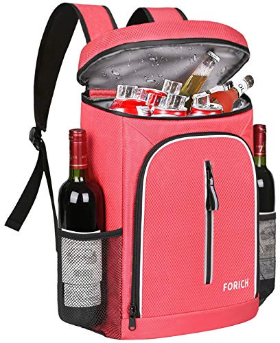 FORICH Soft Cooler Backpack Insulated Waterproof Cooler Bag Leak Proof Portable Backpacks to Work Lunch Travel Beach Camping Hiking Picnic Fishing Beer for Men Women (Watermelon Red)