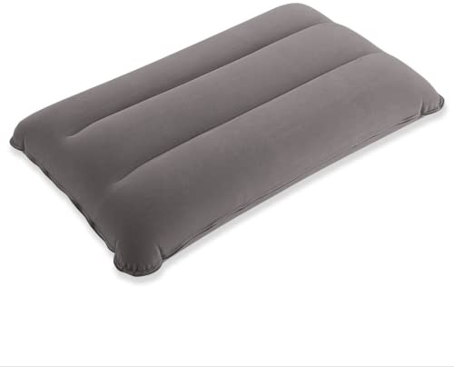 SUTAFOR Cuscino Gonfiabile da Campeggio Cuscino da Viaggio Leggero e Pieghevole Cuscinetti di Supporto per Cervicale 44x28 cm, Grigio