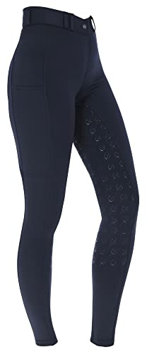 Covalliero Pantalon d'équitation Classic Star avec poche pour téléphone portable Taille 32-46, bleu marine, 34