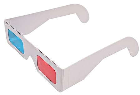 CENPEK 10 Stück 3D-Papierbrille für Filme, Anaglyphen-Papier-3D-Brille, 3D-Virtual-Video-Ansicht, 3D-Videoglas für Heimkino, TV-Filme usw