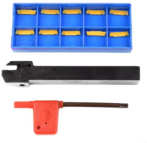 Lathe Parting Tool, MGEHR1212-1.5 Groove Tool Turn Holder with 10pcs MGMN150 PC9030 1.5mm Width Carbide Inserts and Wrench