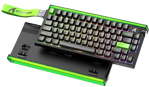 ATTACK SHARK R85 HE Teclado 8000Hz Rapid Trigger, Precisión RT de 0,005 mm, Teclado Gaming con Cable 75%, Caja de luz RGB, Interruptor Magnético Hall, Actuación Ajustable, Snap Tap, Negro