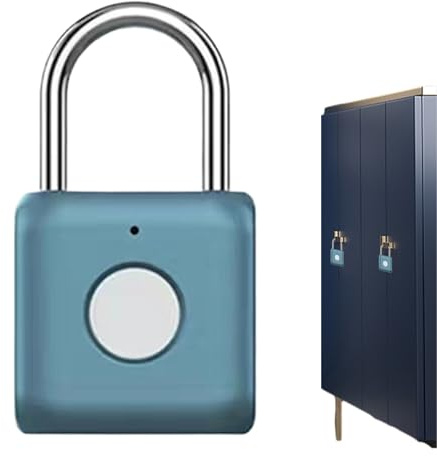 Lucchetto elettronico per impronte digitali – Smart Thumbprint Lock, Keyless Security Locker, lucchetto in metallo ricaricabile per uso interno ed esterno | Blocco intelligente per impronte digitali