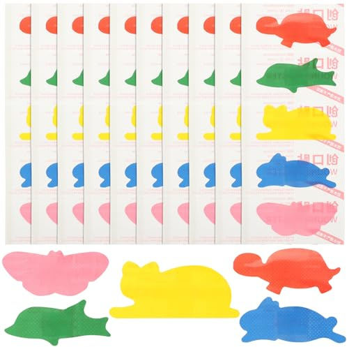 TOYANDONA Apósitos Hemostáticos Portátiles para Heridas Infantiles Parches Autoadhesivos Coloridos y Transpirables 120 Unidades 4 Cajas Pequeños y Elásticos para Cuidado de Heridas