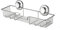 SANNO Suction Cup Shower Caddy Shelf with Storage Organizer Hooks, No Damage Super Power Suction Cup, Rustproof Wire Basket Rack for Kitchen & Bathroom Accessories - Stainless Steel, Pack of 1