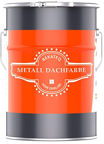 BEKATEQ Dachfarbe 3 in 1 Anthrazitgrau 10L in seidenglänzend, für Metalldach, Blechdach, Eternit - Blechdachfarbe & Sockelfarbe, Metallschutzlack, Dachbeschichtung LS-580