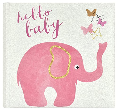 MCS Hello Baby Photo Album Holds 200 4x6 Photos with Memo Space, Clear Side-Loading Pockets – Scrapbook Style Memory Book for Baby Girls, Showers & Milestones – A Sweet Gift for New Parents