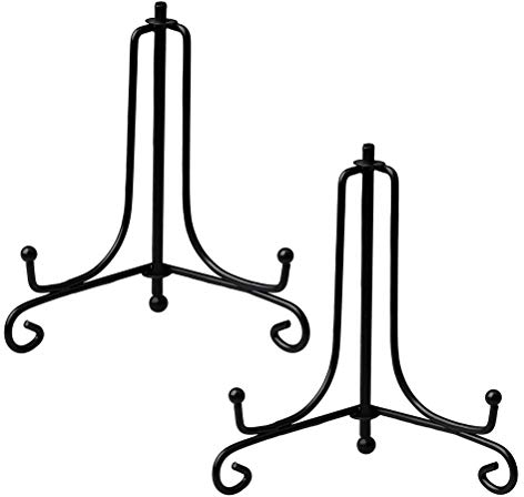 Deolven Tallriksställ i järn, 2 stycken 10 cm stora tallriksställ av svart metall, järn, staffli, display, ställ, tallriksställ, för skål, tallrik, för hemtextilier