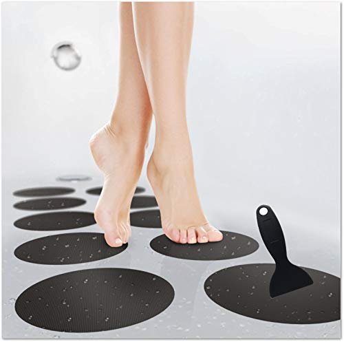 cocofy Große Anti-Rutsch Sticker für Badewanne und Dusche Ø 15 cm XXL Pads, schwarz, rund, Anti Rutsch Aufkleber als rutschfeste Antirutschmatte in der Dusche auch für Kinder, 10-Pack