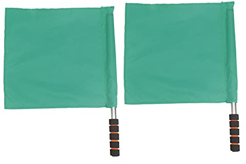 Natudeco 2pcs Drapeau D'arbitre De Football Drapeaux D'arbitre De Sport Drapeau De Main De Sport Drapeau De Main De Juge De Ligne Lumineux pour Arbitres Professionnels Et Compétition Sportive(Vert)