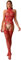 Bommi Fairy Women's Sexy Lingerie Set Lace Garter + Top Hollow-Out Fishnet Mesh Sleepwear Party Base Free Size (Red)