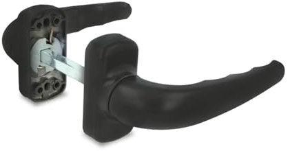 Amig - Juego de Manilla de Roseta Reforzada - Modelo Sendoa - Fabricada en Aluminio - Medida: 125 X 66 mm - Cuadradillo de 8 mm - Negro