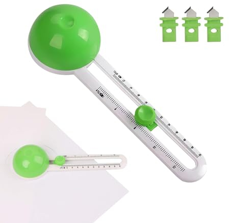 Coupe-papier circulaire réglable de 10 à 30 cm - Coupe-papier rotatif - Outil de fabrication avec 3 lames de rechange