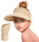 Yamitora Strohhut Damen Sommer Sonnenhut Faltbar Visor Cap UV Schutz Sonnenhüte für Damen Frauen Strand Golf