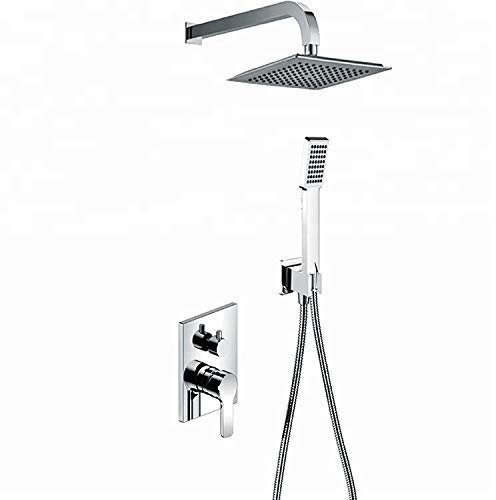 Faucet Kits de Ducha, Juego de Ducha de baño empotrable de Mano con Cabezal de Ducha Ajustable y frío Duradero (Tipo de Grifo de baño y Ducha: grifos de Ducha empotrables) (Negro) Faucet